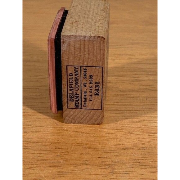 Delafield Stamp Company #E431 Wood Mounted Rubber Stamp Front Porch Door Cat - Picture 5 of 7